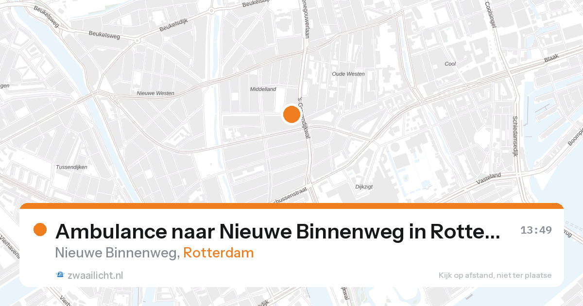 Ambulance naar Nieuwe Binnenweg in Rotterdam — 27 aug 2026