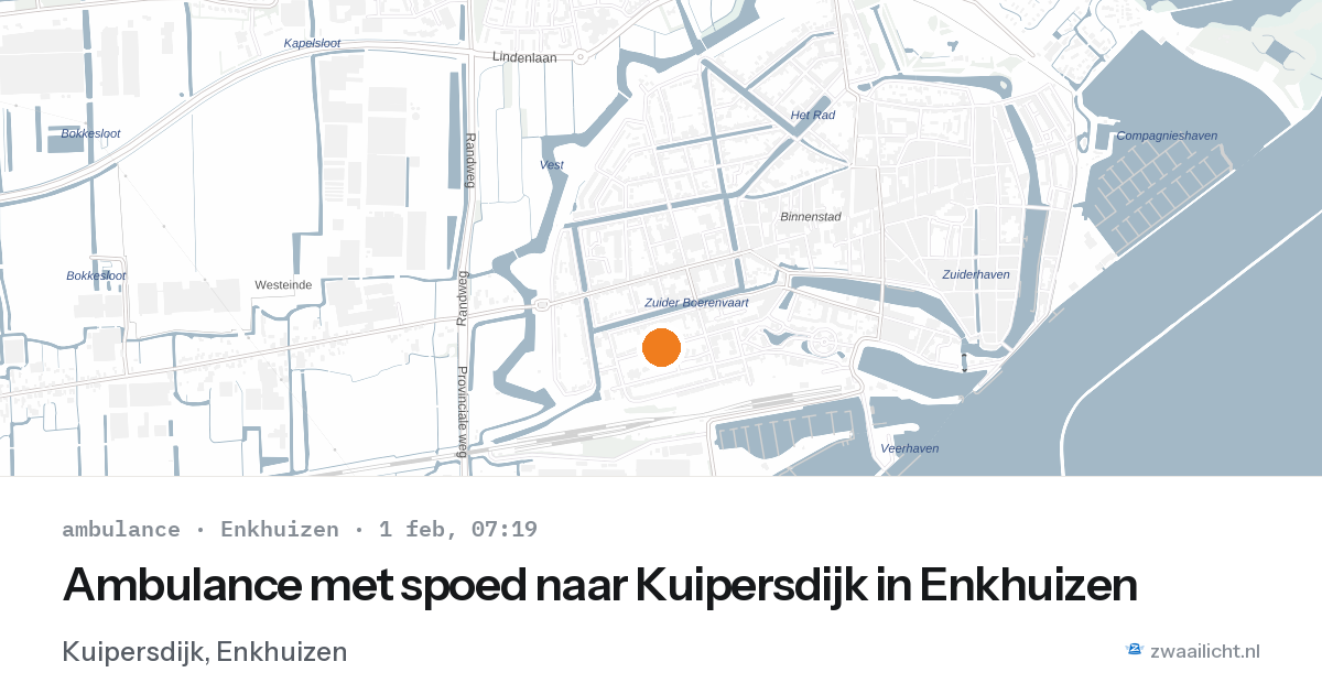 Ambulance met spoed naar Kuipersdijk in Enkhuizen — 1 feb 2026