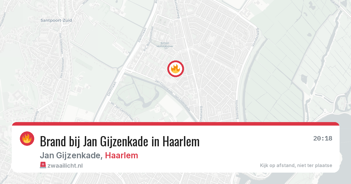 Brand bij Jan Gijzenkade in Haarlem — 19 jun 2026