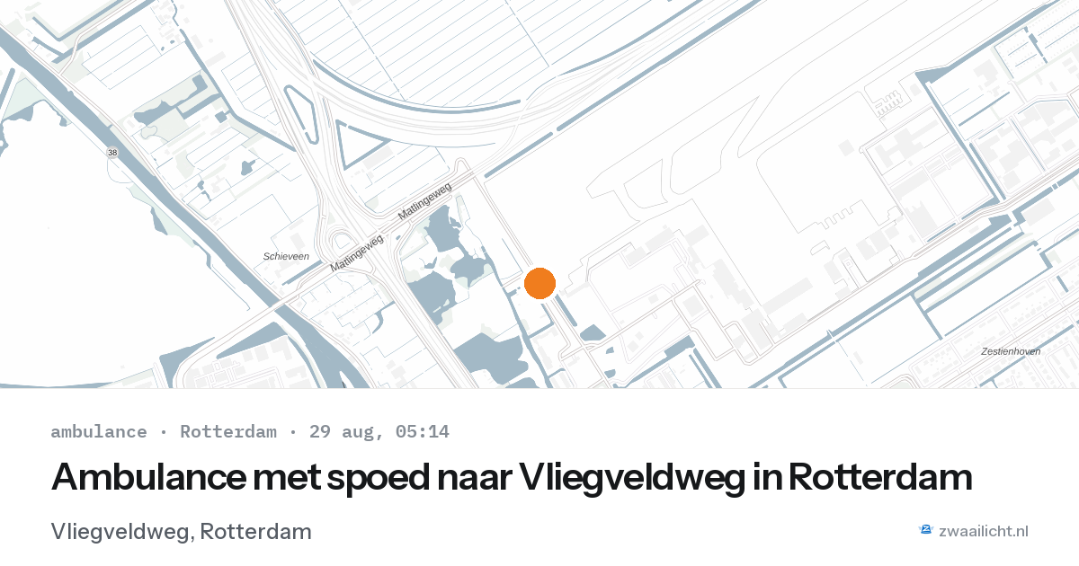 Ambulance met spoed naar Vliegveldweg in Rotterdam — 29 aug 2026