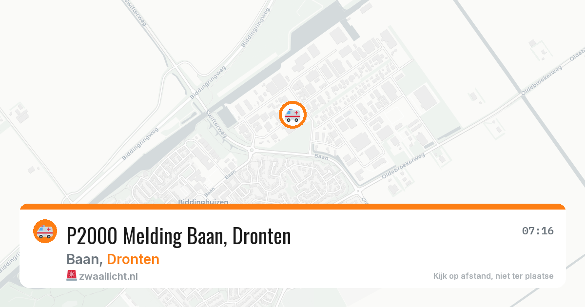 P2000 Melding Baan, Dronten — 12 aug 2026