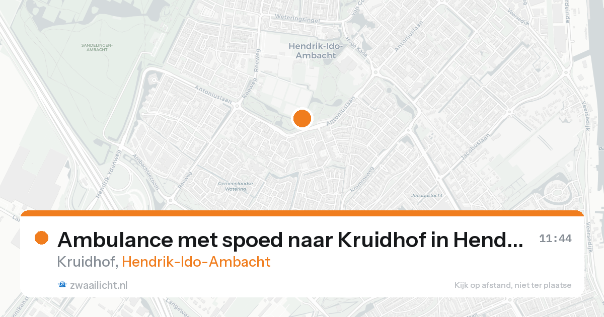 Ambulance met spoed naar Kruidhof in Hendrik-Ido-Ambacht — 20 aug 2026