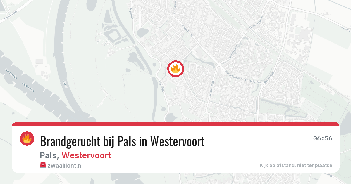 Brandgerucht bij Pals in Westervoort — 10 jun 2026