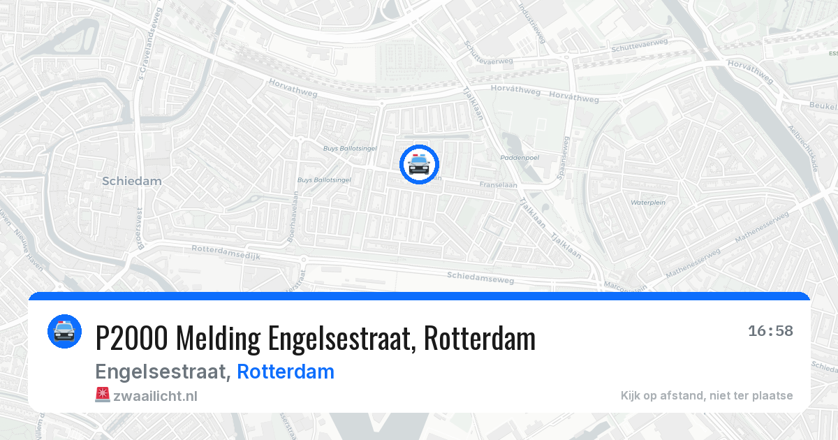 P2000 Melding Engelsestraat, Rotterdam — 16 mei 2026