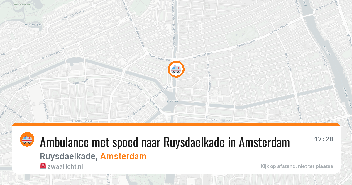 Ambulance met spoed naar Ruysdaelkade in Amsterdam — 9 apr 2026