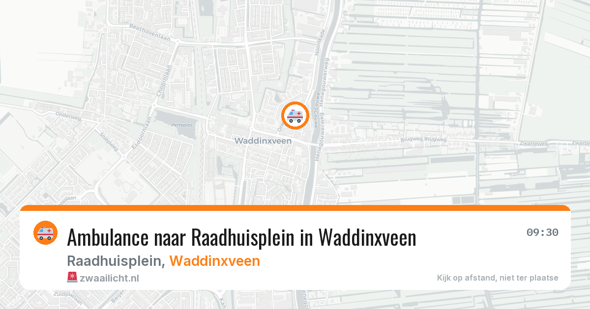 Ambulance naar Raadhuisplein in Waddinxveen — 14 jun 2026