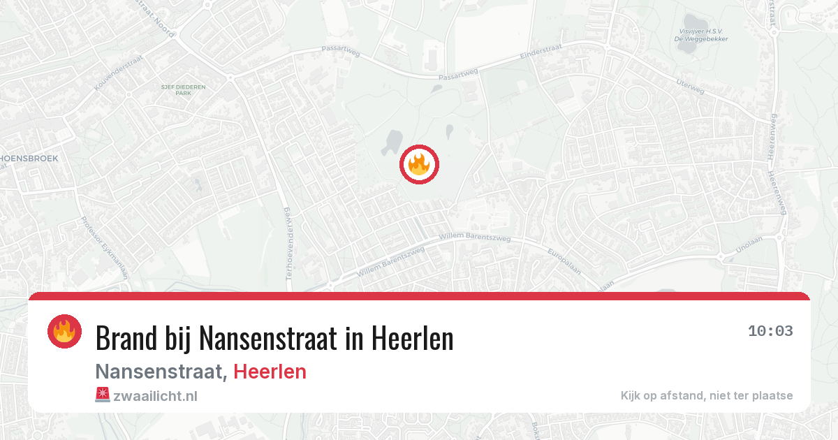 Brand bij Nansenstraat in Heerlen — 12 aug 2026
