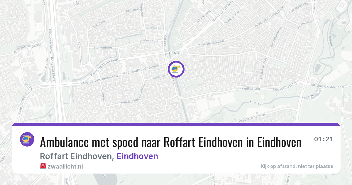 Ambulance met spoed naar Roffart Eindhoven in Eindhoven — 31 mei 2026