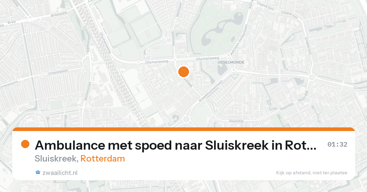 Ambulance met spoed naar Sluiskreek in Rotterdam — 23 aug 2026