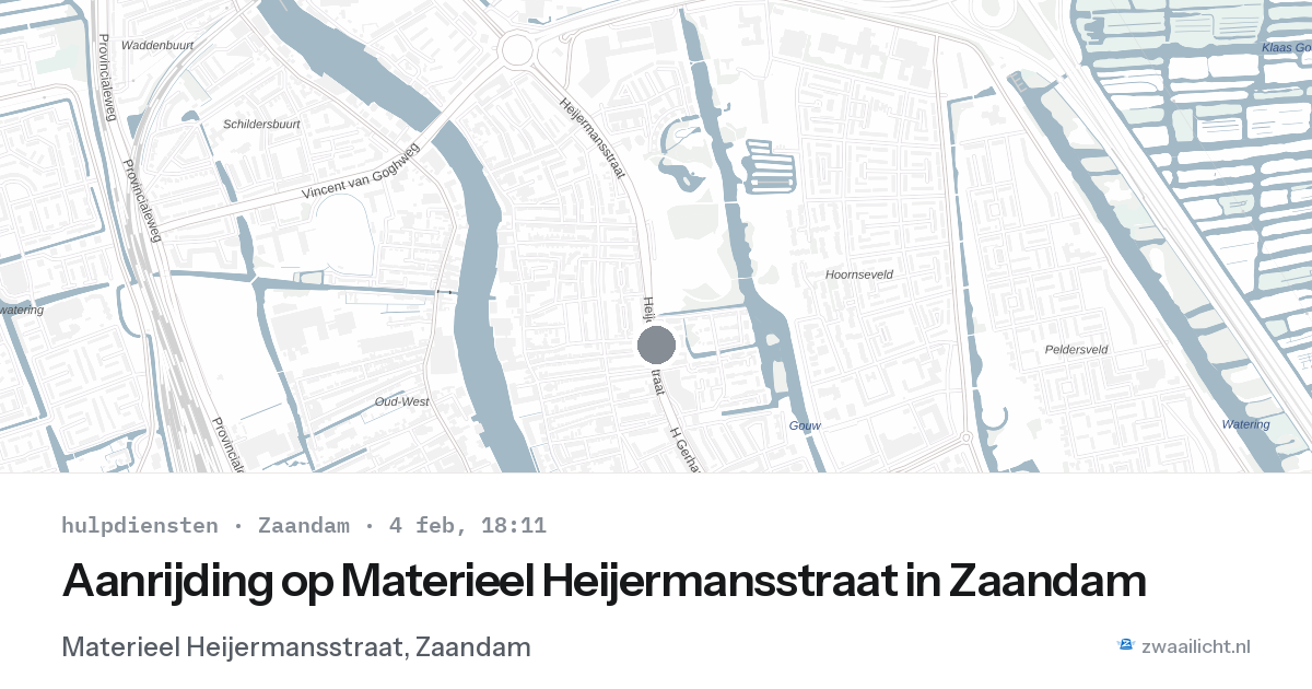 Aanrijding op Materieel Heijermansstraat in Zaandam — 4 feb 2026