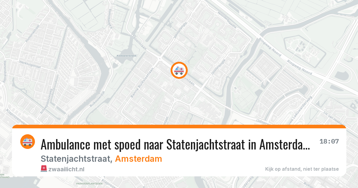 Ambulance met spoed naar Statenjachtstraat in Amsterdam — 13 aug 2026