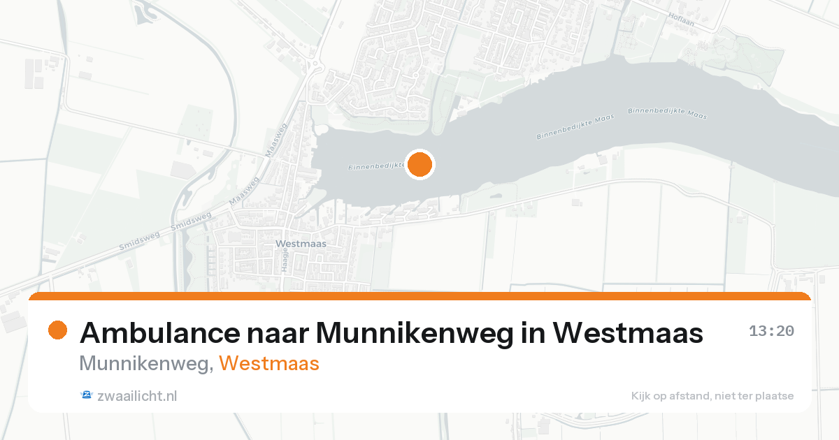 Ambulance naar Munnikenweg in Westmaas — 28 mrt 2026