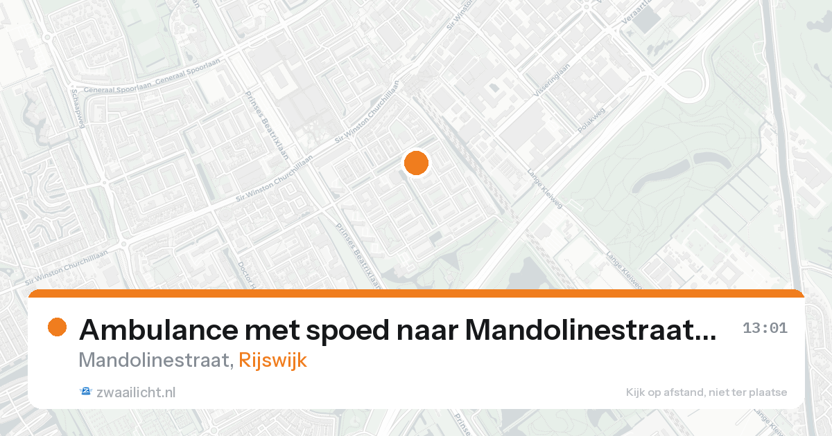Ambulance met spoed naar Mandolinestraat in Rijswijk — 14 mei 2026
