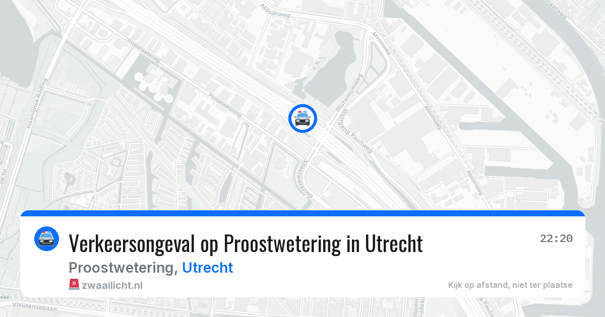 Verkeersongeval op Proostwetering in Utrecht — 16 jul 2026
