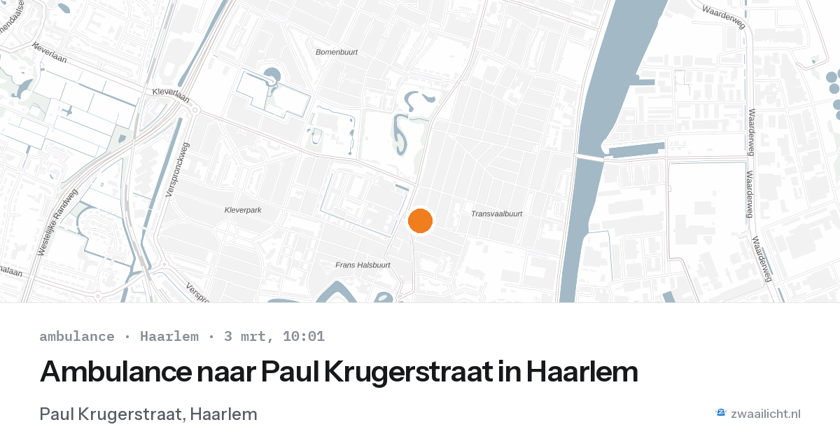 Ambulance naar Paul Krugerstraat in Haarlem — 3 mrt 2026