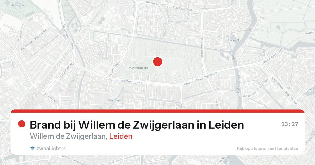 Brand bij Willem de Zwijgerlaan in Leiden — 25 aug 2026