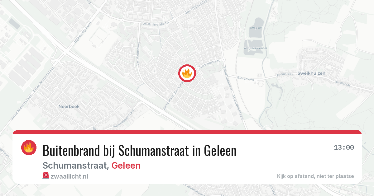 Buitenbrand bij Schumanstraat in Geleen — 28 jul 2026