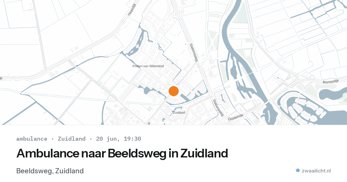 Ambulance naar Beeldsweg in Zuidland — 20 jun 2026