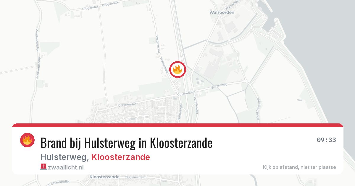 Brand bij Hulsterweg in Kloosterzande — 24 mrt 2026