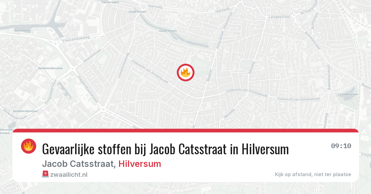Gevaarlijke stoffen bij Jacob Catsstraat in Hilversum — 23 feb 2026