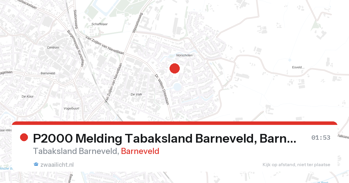 P2000 Melding Tabaksland Barneveld, Barneveld — 1 feb 2026