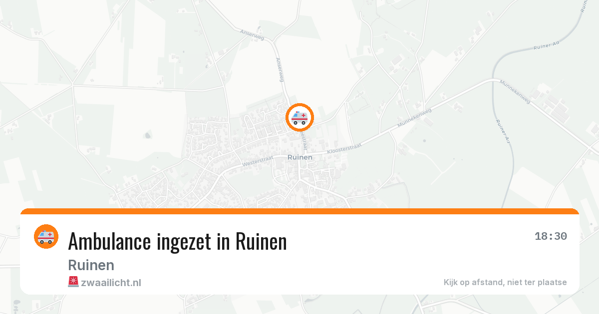 Ambulance ingezet in Ruinen — 23 jun 2026 | 🚨 Zwaailicht.nl