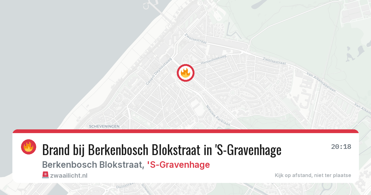 Brand bij Berkenbosch Blokstraat in 'S-Gravenhage — 13 aug 2026