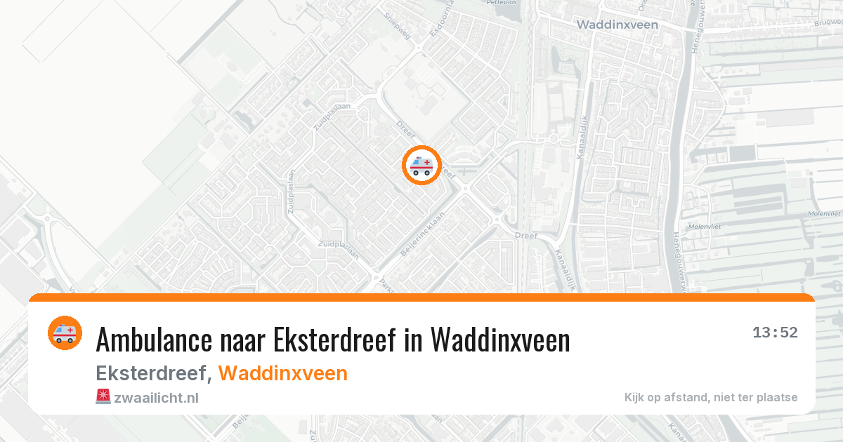 Ambulance naar Eksterdreef in Waddinxveen — 20 mei 2026