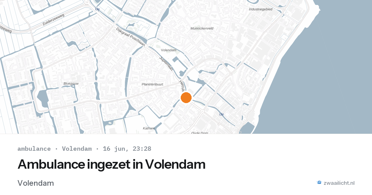 Ambulance ingezet in Volendam — 16 jun 2026