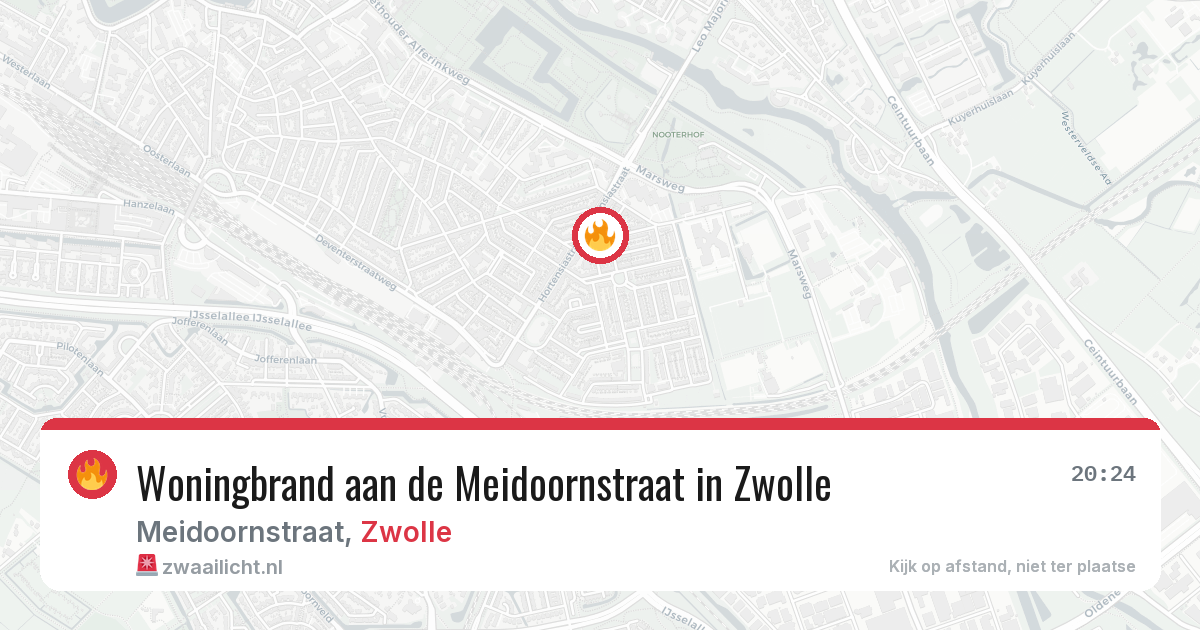 Woningbrand aan de Meidoornstraat in Zwolle — 24 mrt 2026