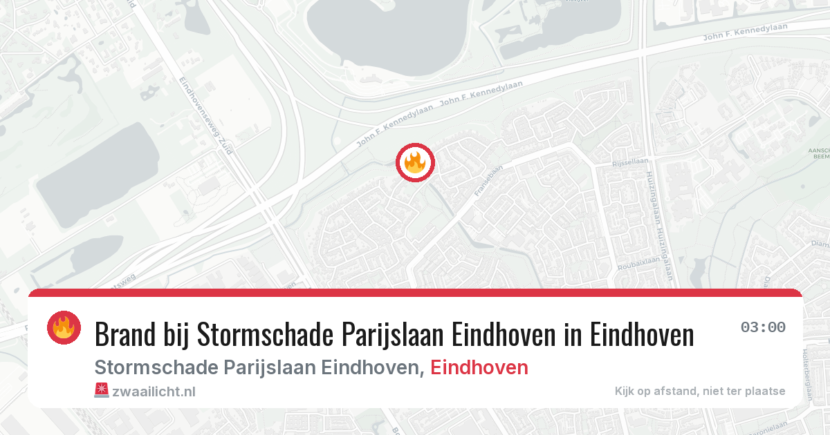 Brand bij Stormschade Parijslaan Eindhoven in Eindhoven — 28 jun 2026