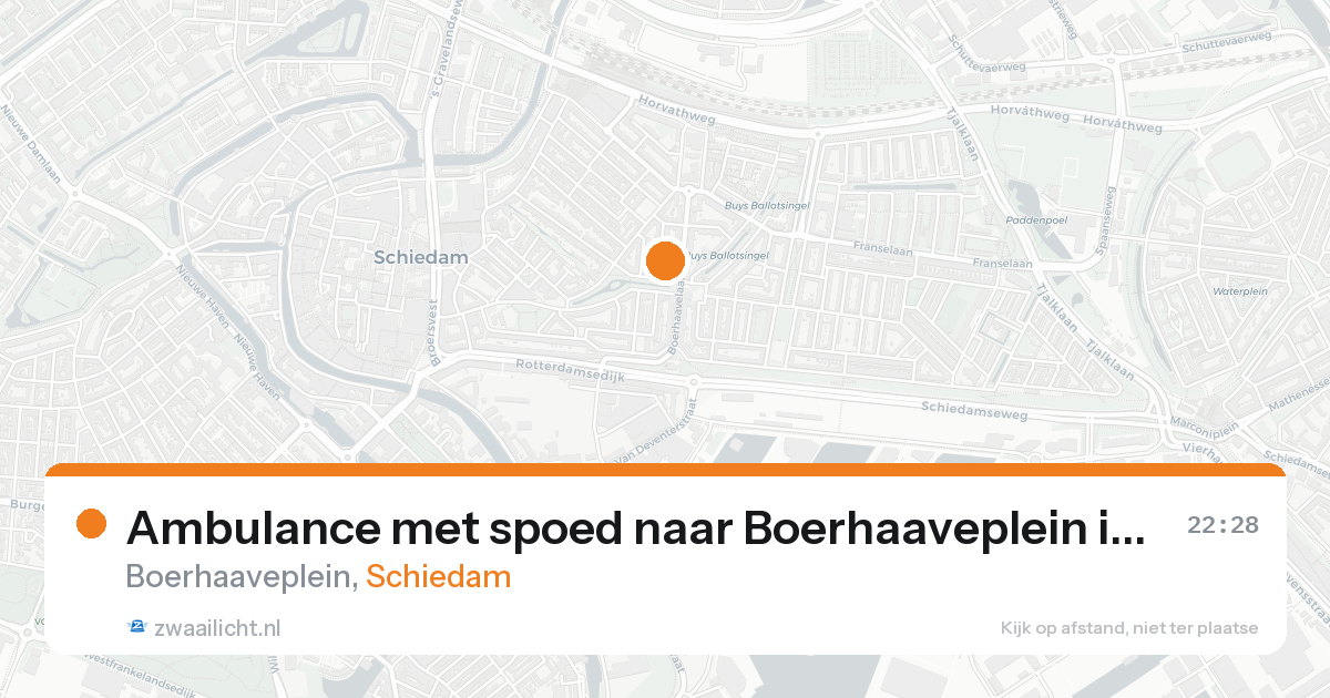 Ambulance met spoed naar Boerhaaveplein in Schiedam — 23 aug 2026