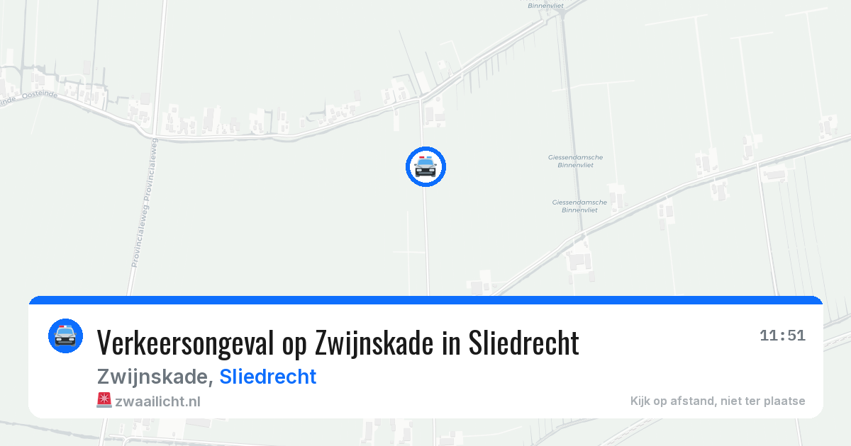 Verkeersongeval op Zwijnskade in Sliedrecht — 16 jul 2026