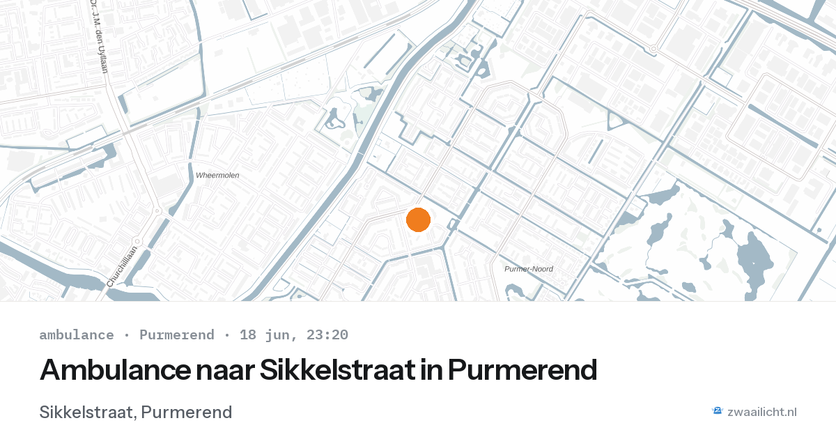 Ambulance naar Sikkelstraat in Purmerend — 18 jun 2026