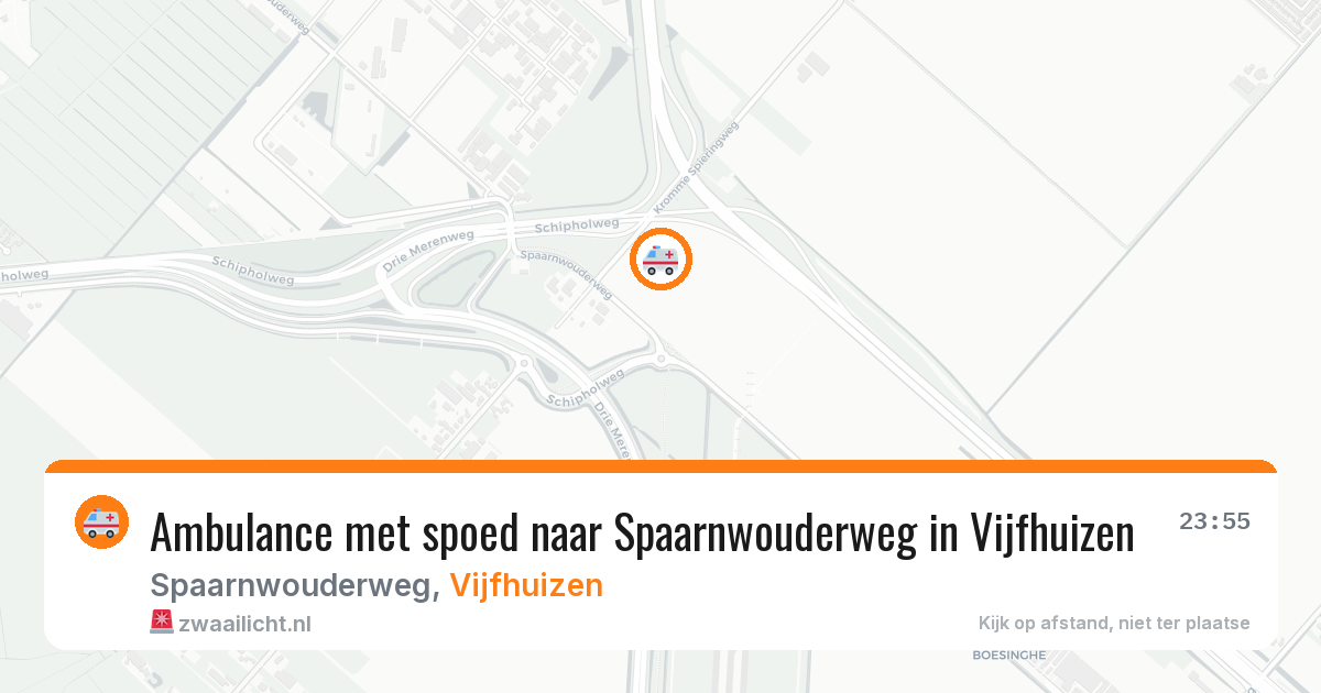 Ambulance met spoed naar Spaarnwouderweg in Vijfhuizen — 15 mrt 2026