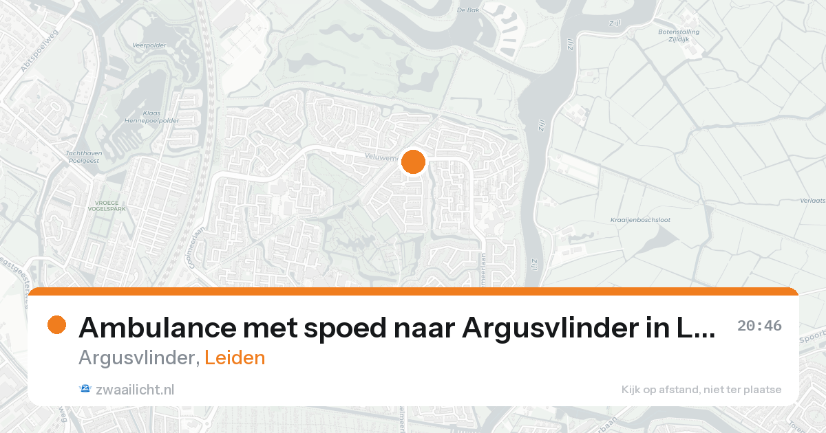 Ambulance met spoed naar Argusvlinder in Leiden — 25 aug 2026
