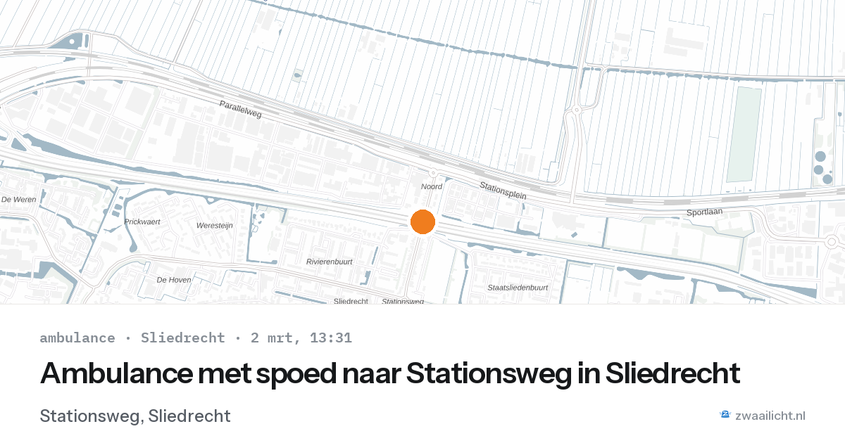 Ambulance met spoed naar Stationsweg in Sliedrecht — 2 mrt 2026