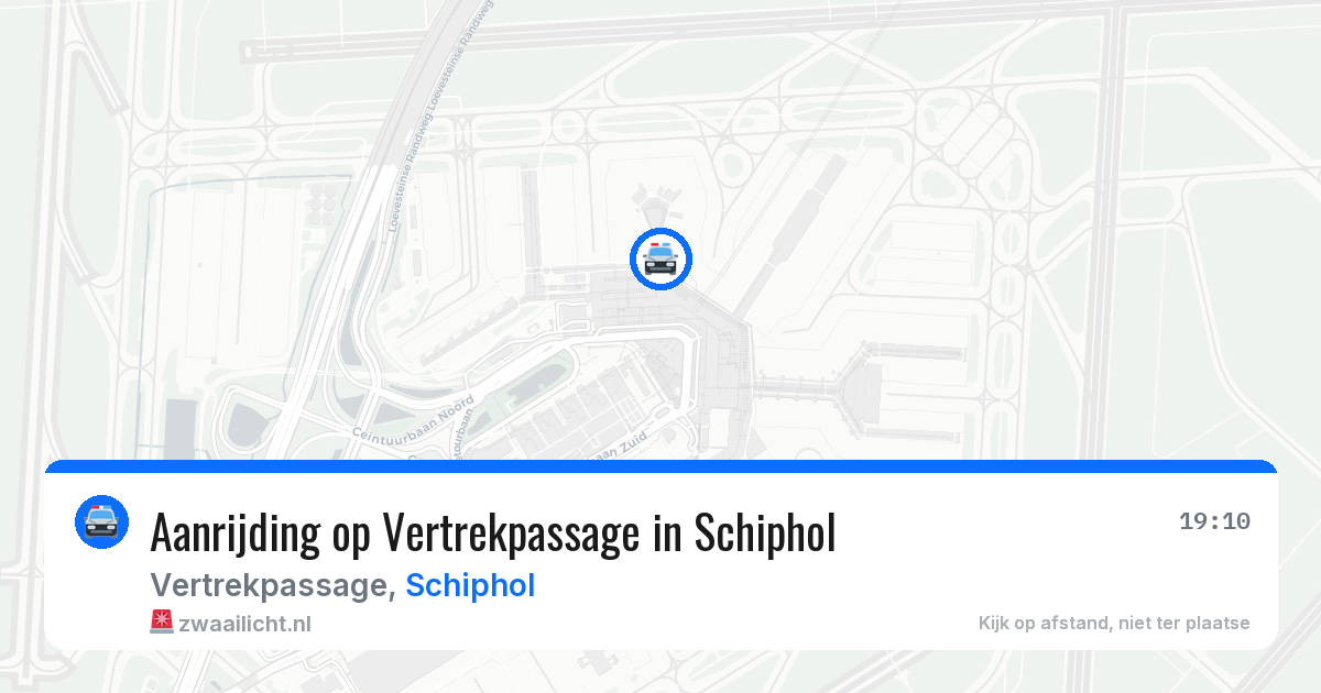Aanrijding op Vertrekpassage in Schiphol — 3 aug 2026