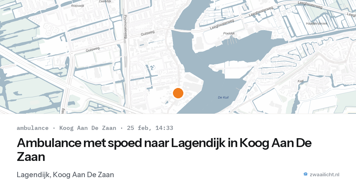 Ambulance met spoed naar Lagendijk in Koog Aan De Zaan — 25 feb 2026
