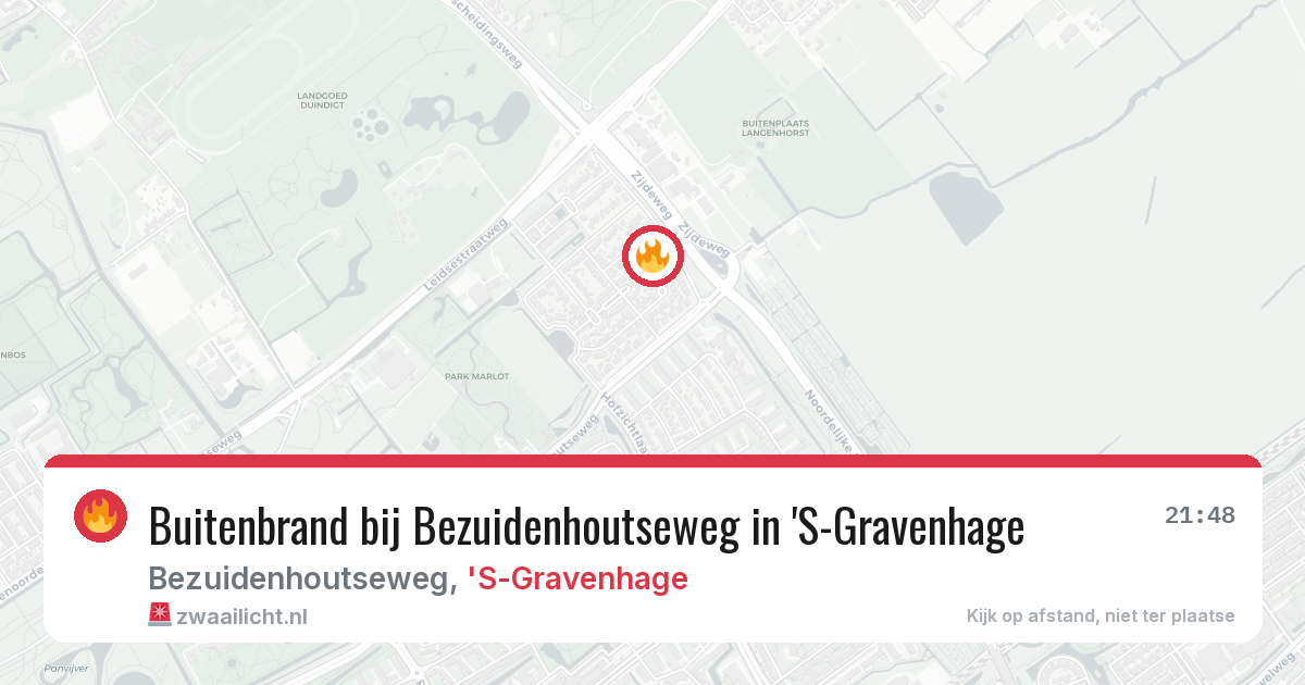 Buitenbrand bij Bezuidenhoutseweg in 'S-Gravenhage — 6 jun 2026