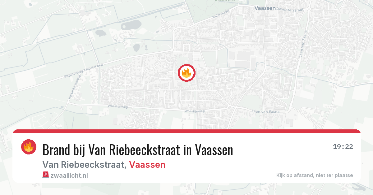 Brand bij Van Riebeeckstraat in Vaassen — 1 aug 2026