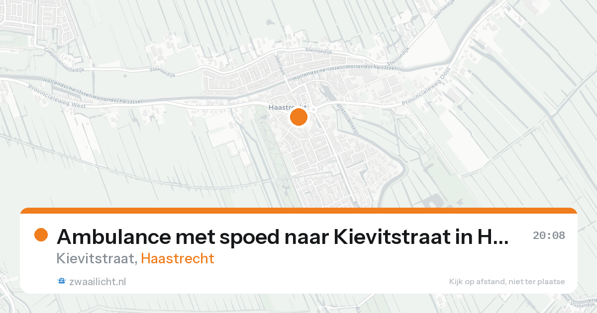 Ambulance met spoed naar Kievitstraat in Haastrecht — 2 apr 2026