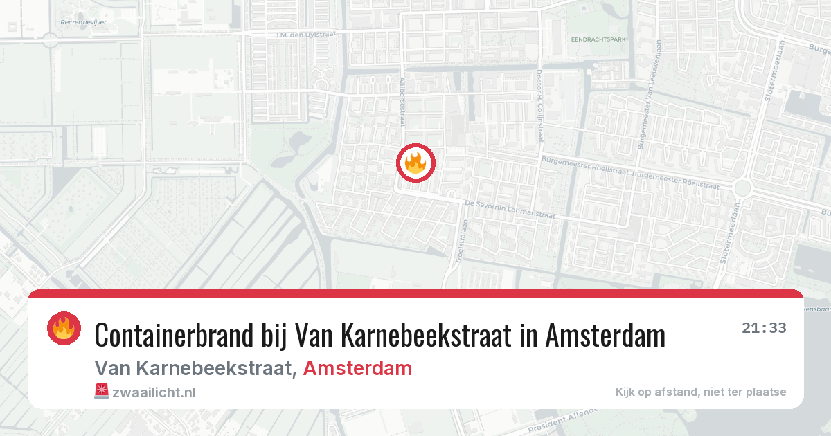 Containerbrand bij Van Karnebeekstraat in Amsterdam — 8 mei 2026