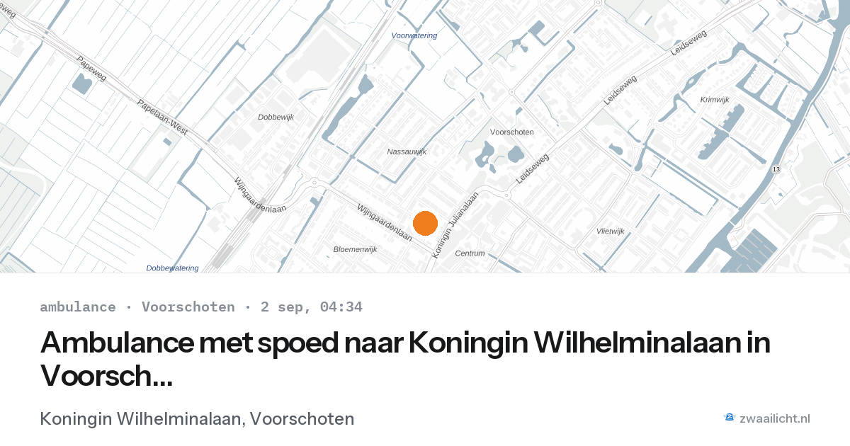 Ambulance met spoed naar Koningin Wilhelminalaan in Voorschoten — 2 sep 2026