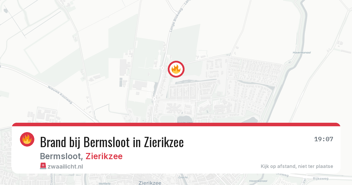 Brand bij Bermsloot in Zierikzee — 19 jun 2026