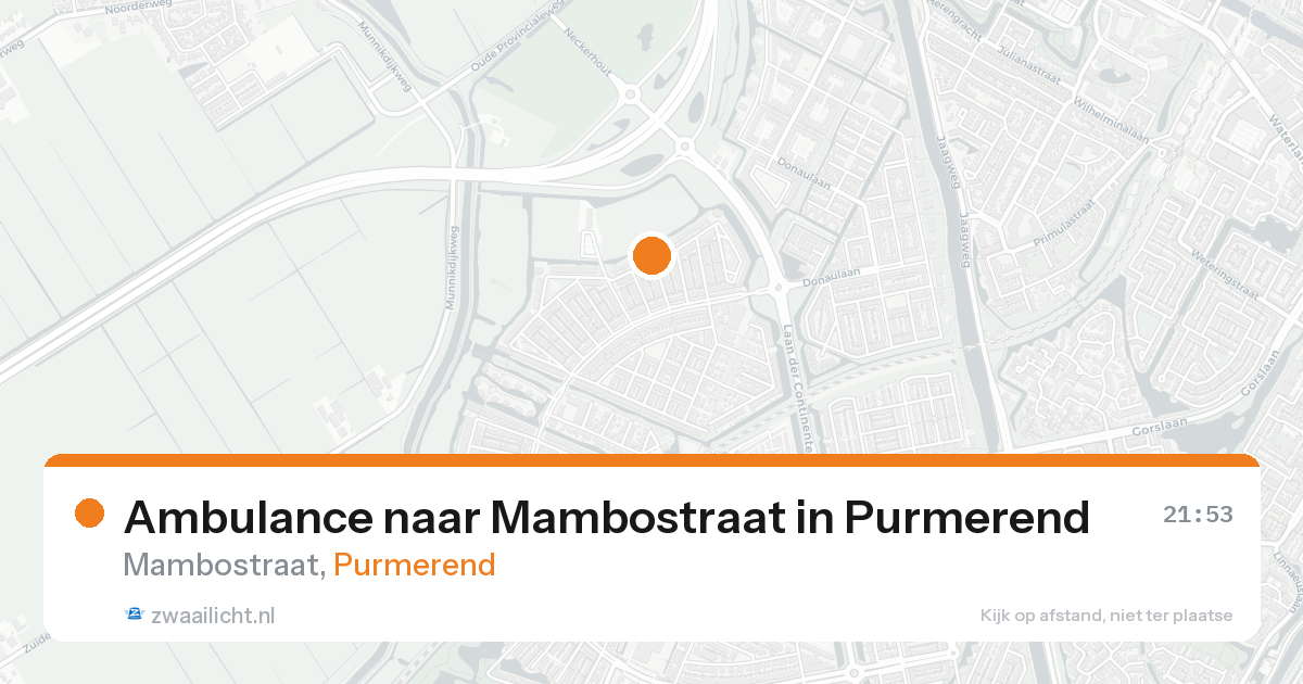 Ambulance naar Mambostraat in Purmerend — 18 mei 2026