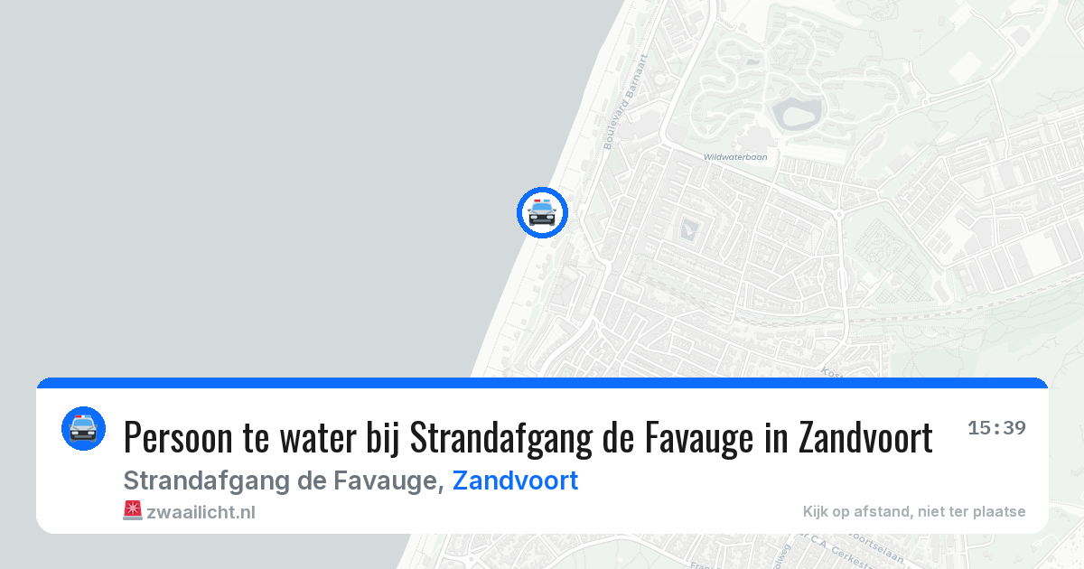 Persoon te water bij Strandafgang de Favauge in Zandvoort — 14 aug 2026
