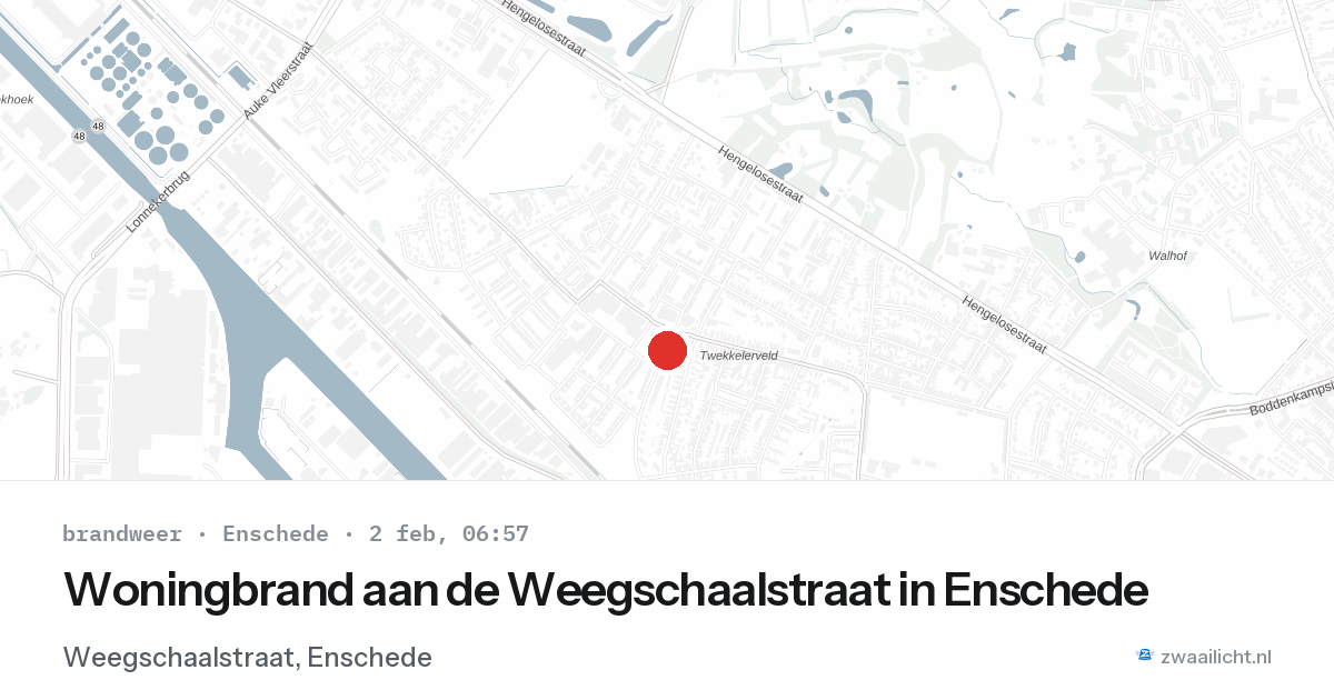 Woningbrand aan de Weegschaalstraat in Enschede — 2 feb 2026