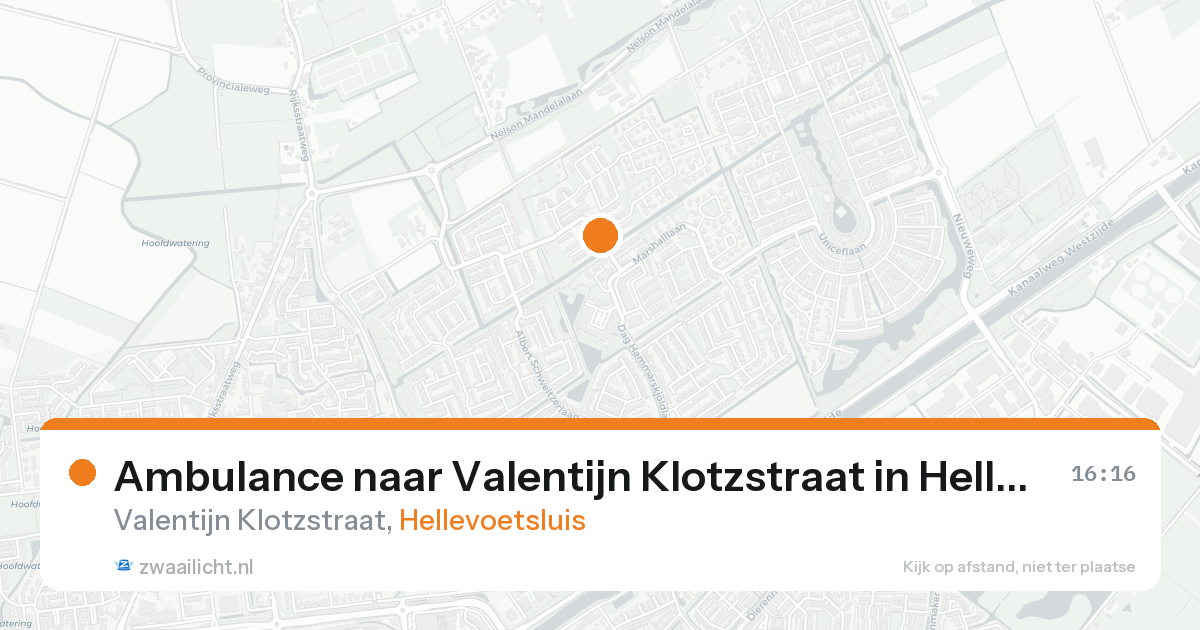 Ambulance naar Valentijn Klotzstraat in Hellevoetsluis — 23 aug 2026