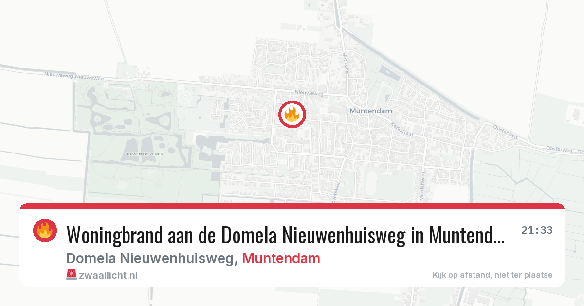 Woningbrand aan de Domela Nieuwenhuisweg in Muntendam — 7 apr 2026